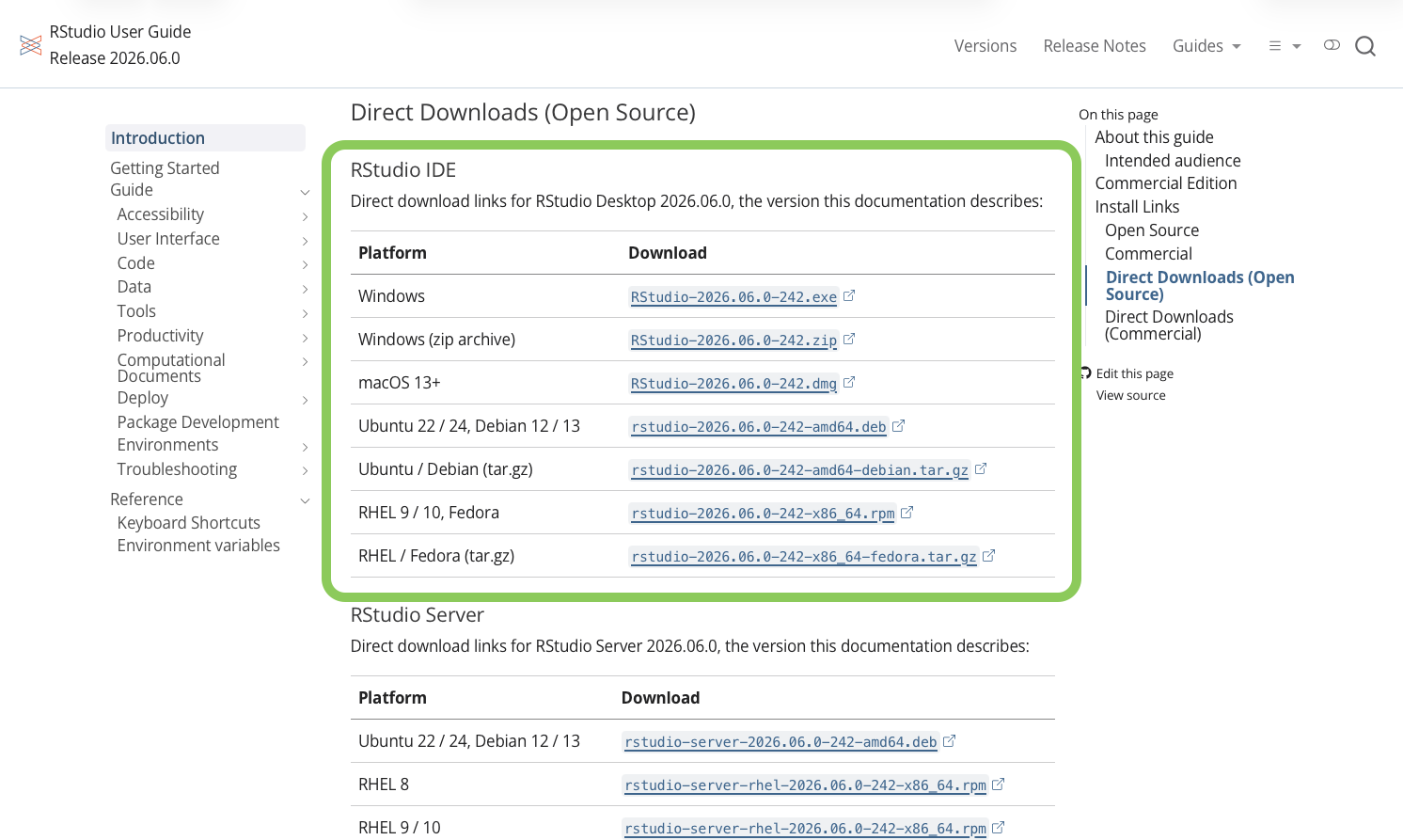 Downloading RStudio Desktop from Posit: choose the installer for your operating system.